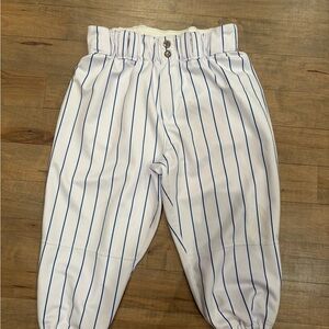 EvoShield Men’s Pinstripe Baseball Pants – Size 30 (M) White/Blue, Pro Style